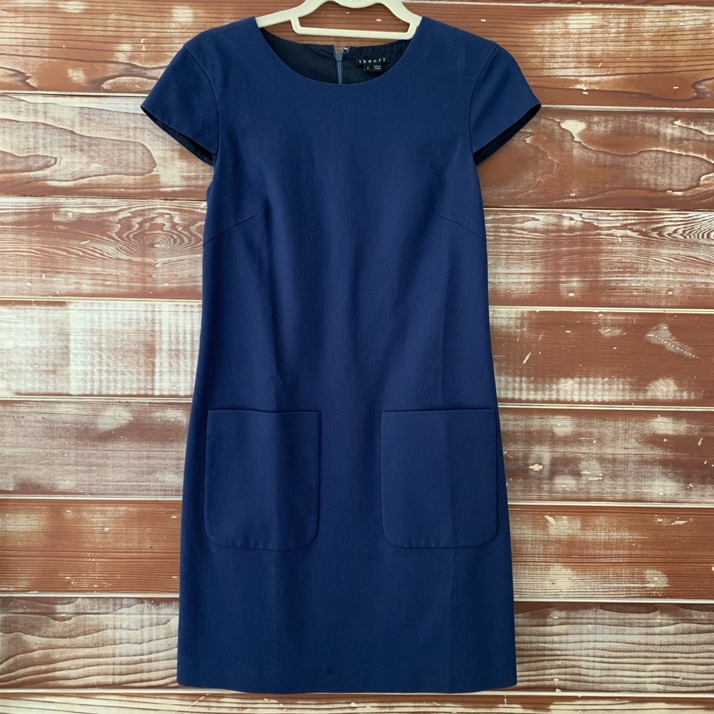 Theory cap sleeve sheath dress